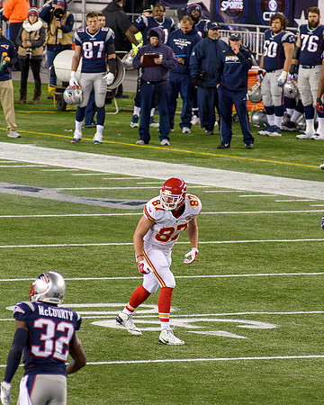 Travis Kelce Lines Up - 2015 AFC Divisional Playoff Game