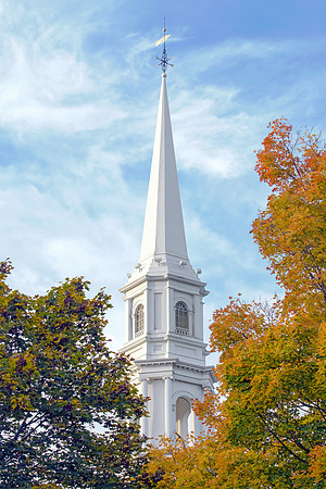 First Church of Christ Steeple - Autumn