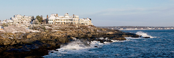 Cape Neddick Winter Shoreline - Panoramic