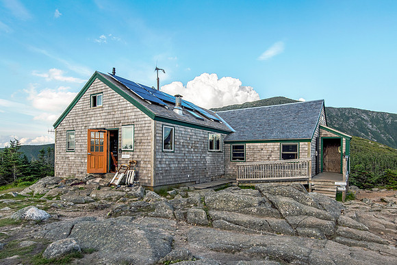 Greenleaf Hut with Mount Lafayette