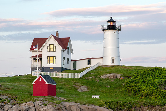 Nubble Lighthouse at Dusk - York Maine