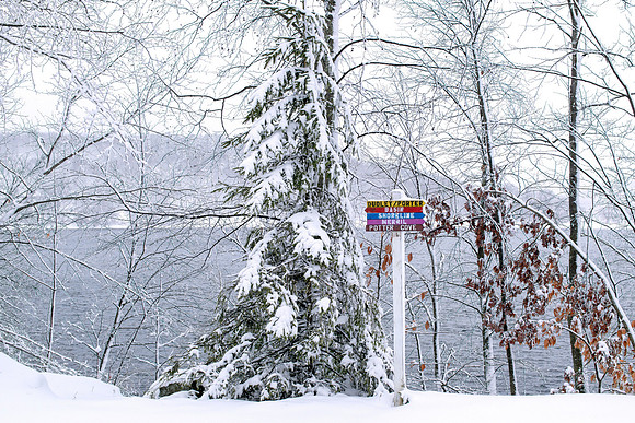 Dudley Porter Trail Sign = Winter