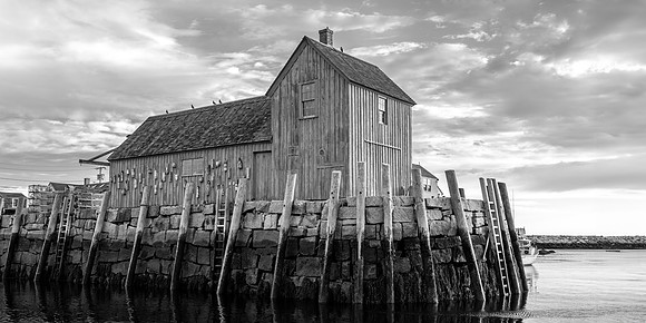 Motif #1 - Rockport Harbor Water Surface BW