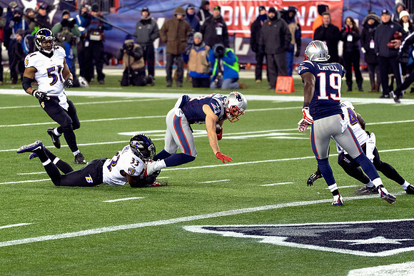 Julian Edelman Fighting for the Endzone