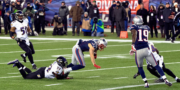 Julian Edelman Fighting for the Endzone