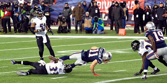Will Hill brings down Julian Edelman shy of the End Zone