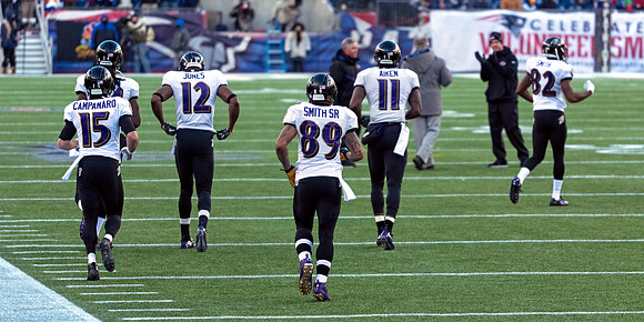 Steve Smith SR & Baltimore Ravens Recievers take the field